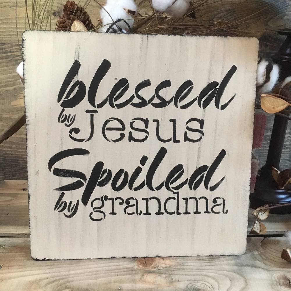 Handcrafted Jesus Grandma wooden farmhouse sign